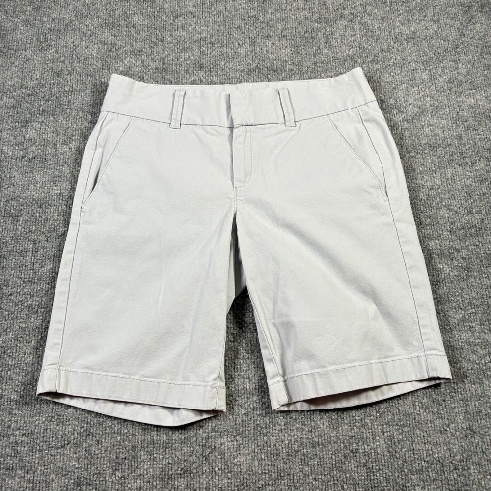 J.Crew Frankie Shorts Womens 00 Gray Excellent Stretch Chino Mid Rise 9in Inseam